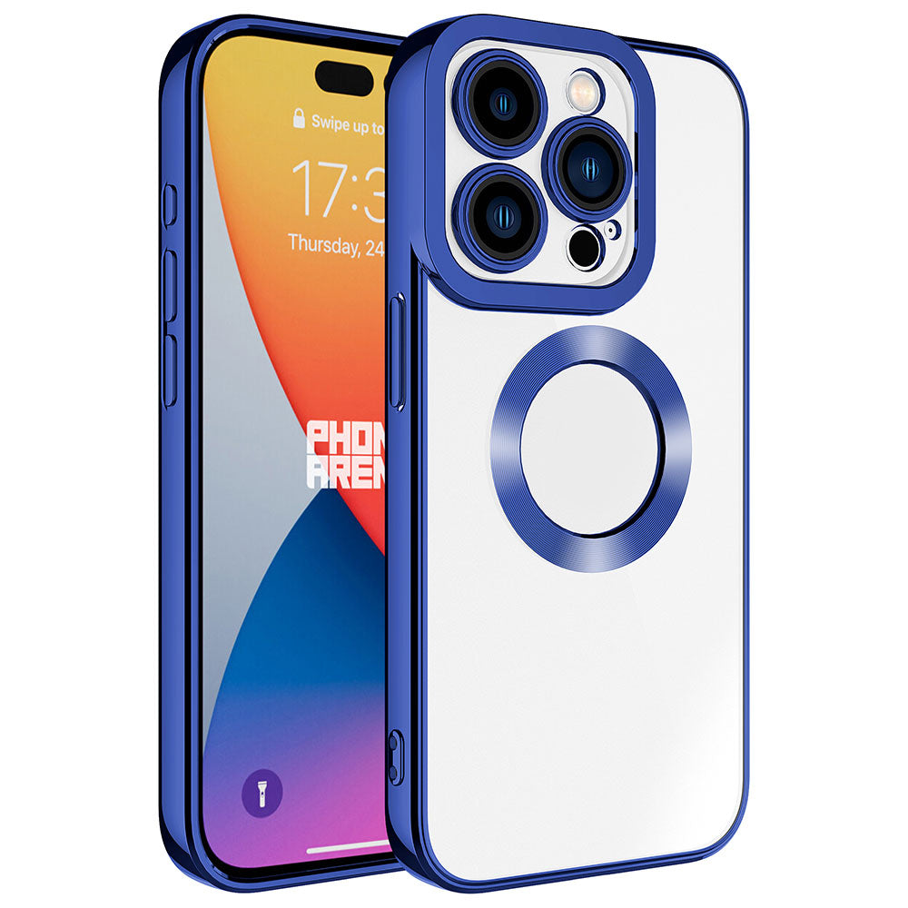 Apple iPhone 15 Pro Kılıf Kamera Korumalı Logo Gösteren Zore Omega Kapak Siyah