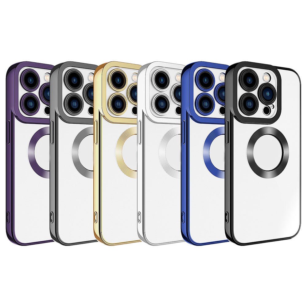 Apple iPhone 15 Pro Kılıf Kamera Korumalı Logo Gösteren Zore Omega Kapak Midnight