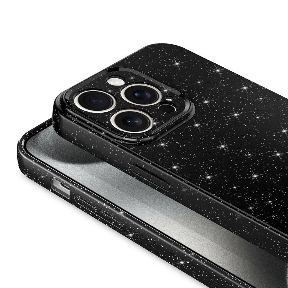Apple iPhone 15 Pro Kılıf Kamera Korumalı Simli Lüks Zore Koton Kapak Lila