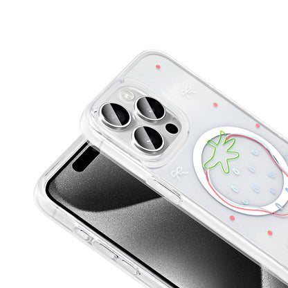 Apple iPhone 15 Pro Kılıf M-Safe Şarj Özellikli Şeffaf Zore Folk Sert Kapak Fiyonk