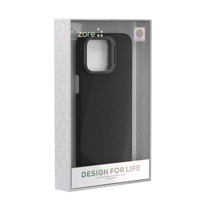 Apple iPhone 15 Pro Kılıf Magsafe Şarj Özellikli 600D Kevlar Zore Krek Karbon Standlı Kapak Siyah