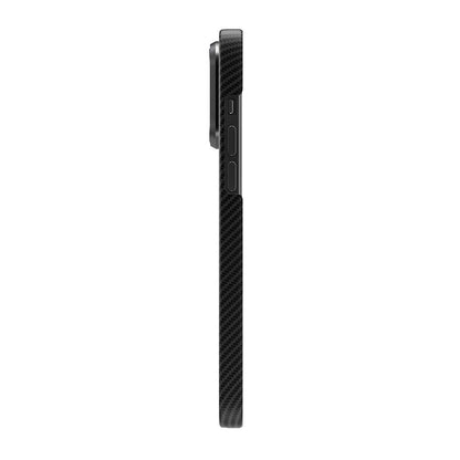 Apple iPhone 15 Pro Kılıf Magsafe Şarj Özellikli 600D Kevlar Zore Krek Karbon Standlı Kapak Siyah