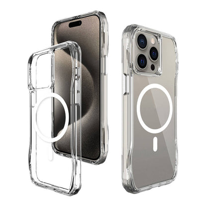 Apple iPhone 15 Pro Kılıf Magsafe Şarj Özellikli Airbagli Şeffaf Zore İncek Kapak Şeffaf