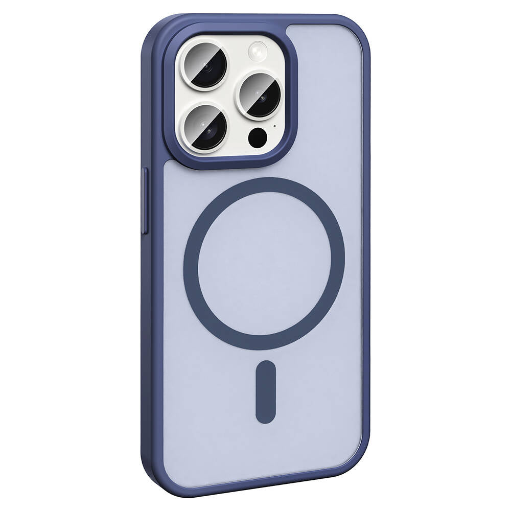 Apple iPhone 15 Pro Kılıf Magsafe Şarj Özellikli Mat Arka Yüzey Zore Sio Kapak Gri
