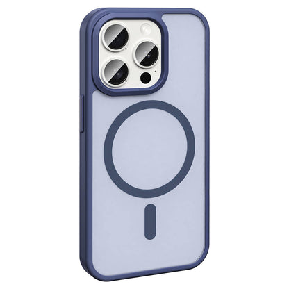 Apple iPhone 15 Pro Kılıf Magsafe Şarj Özellikli Mat Arka Yüzey Zore Sio Kapak Lacivert