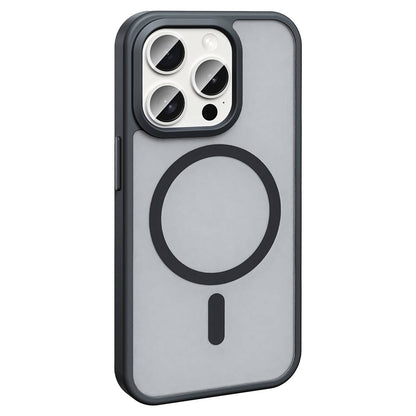Apple iPhone 15 Pro Kılıf Magsafe Şarj Özellikli Mat Arka Yüzey Zore Sio Kapak Gri
