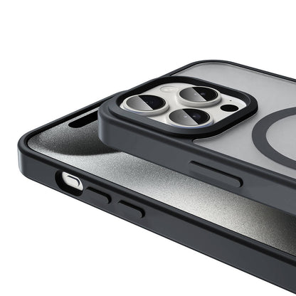 Apple iPhone 15 Pro Kılıf Magsafe Şarj Özellikli Mat Arka Yüzey Zore Sio Kapak Gri
