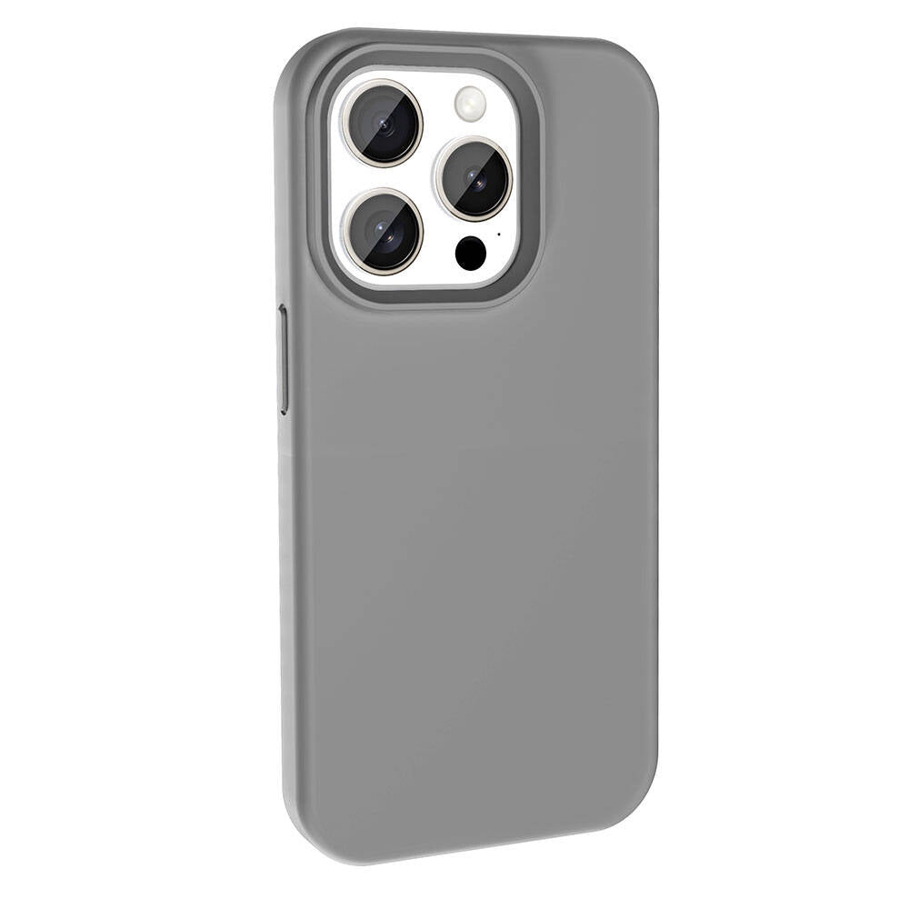 Apple iPhone 15 Pro Kılıf Magsafe Şarj Özellikli Sıvı Teknolojili Silinebilir Sert Zore Kivi Kapak Koyu Gri