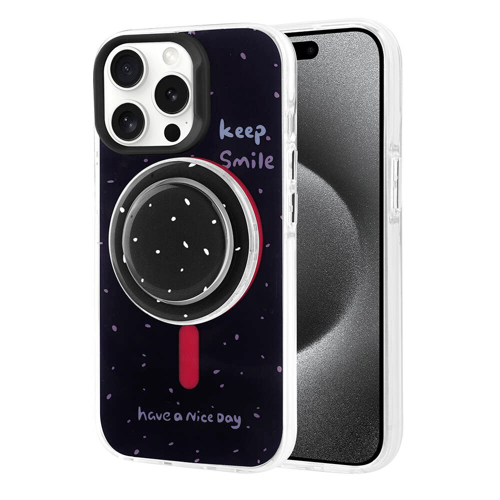 Apple iPhone 15 Pro Kılıf Magsafe Şarj Özellikli Tak-Çıkar Pop Soketli Zore Tiktok Kapak Yeşil