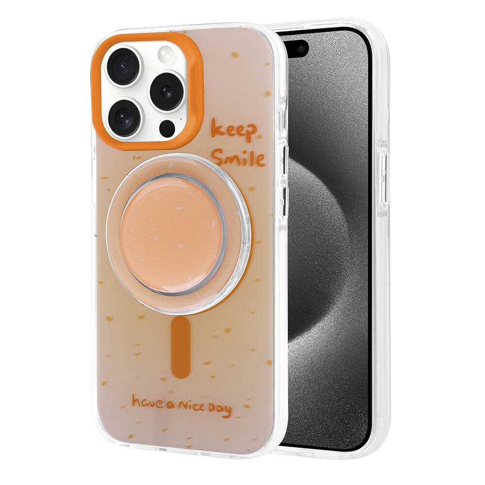 Apple iPhone 15 Pro Kılıf Magsafe Şarj Özellikli Tak-Çıkar Pop Soketli Zore Tiktok Kapak Mavi