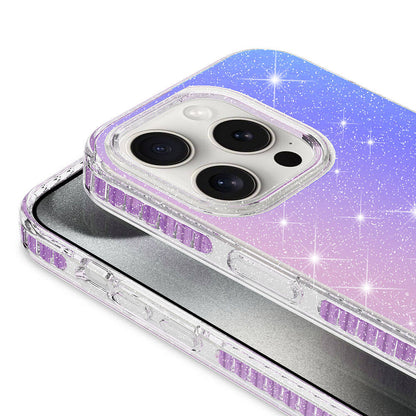 Apple iPhone 15 Pro Kılıf Parlak Renk Geçişli Zore Velle Kapak Mor