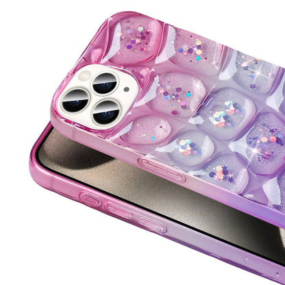 Apple iPhone 15 Pro Kılıf Simli 3D Desenli Zore Hacar Kapak Pembe-Mor