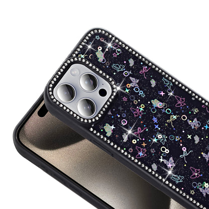 Apple iPhone 15 Pro Kılıf Taşlı ve Simli Tasarım Zore Azra Kapak Gold
