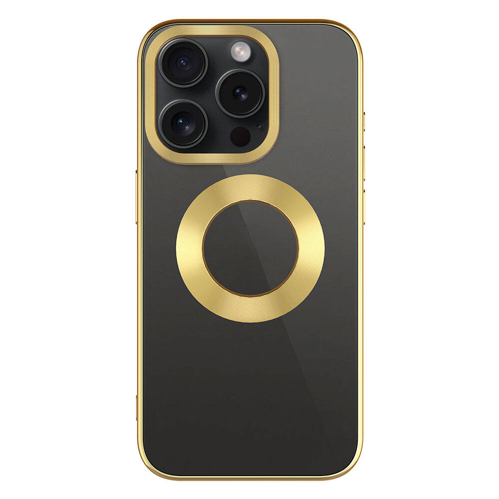 Apple iPhone 15 Pro Kılıf Tek Kamera Çerçeveli Logo Gösteren Zore Omega Kapak Siyah