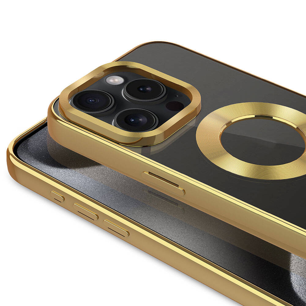 Apple iPhone 15 Pro Kılıf Tek Kamera Çerçeveli Logo Gösteren Zore Omega Kapak Derin Mor