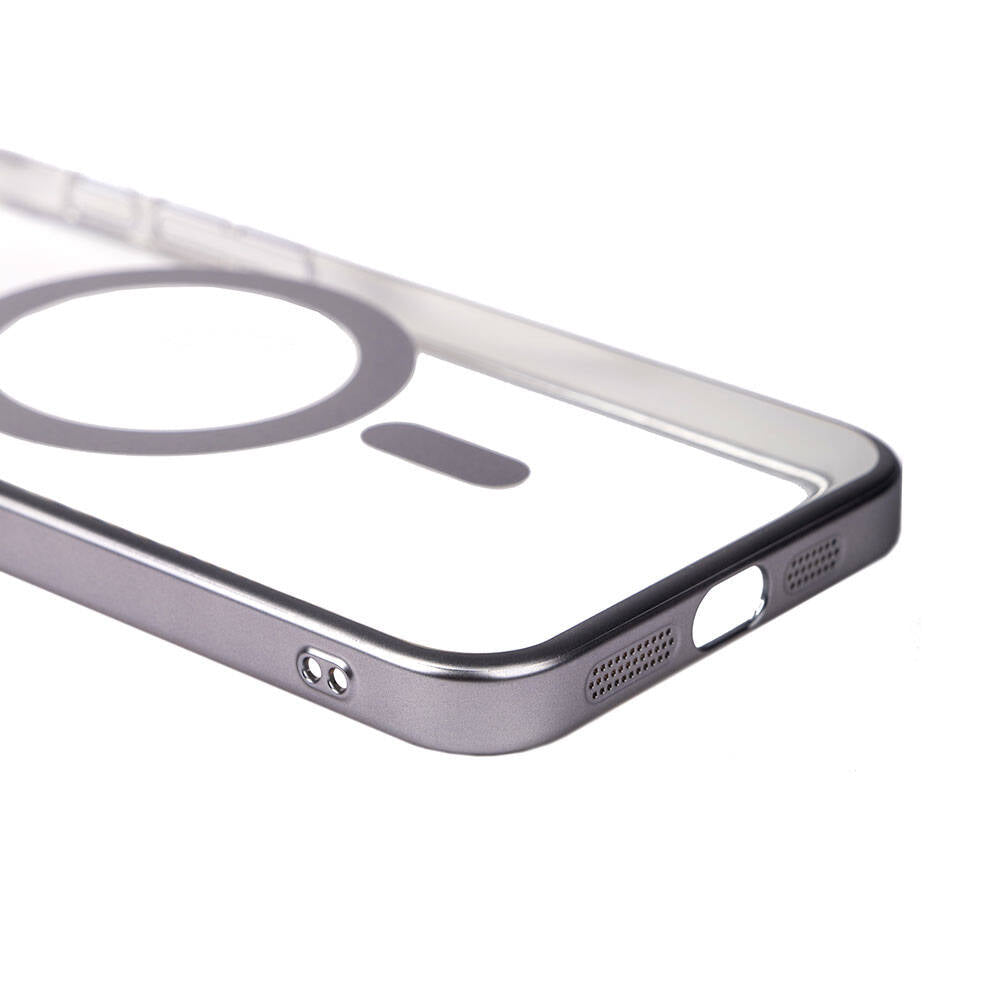 Apple iPhone 15 Pro Kılıf Wireless Şarj Özellikli Sert PC Zore Mat Riksos Magsafe Kapak Gümüş