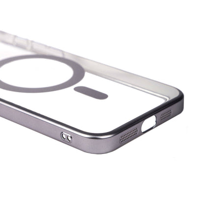 Apple iPhone 15 Pro Kılıf Wireless Şarj Özellikli Sert PC Zore Mat Riksos Magsafe Kapak Gümüş