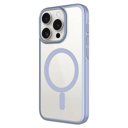 Apple iPhone 15 Pro Kılıf Wireless Şarj Özellikli Sert PC Zore Mat Riksos Magsafe Kapak Lacivert