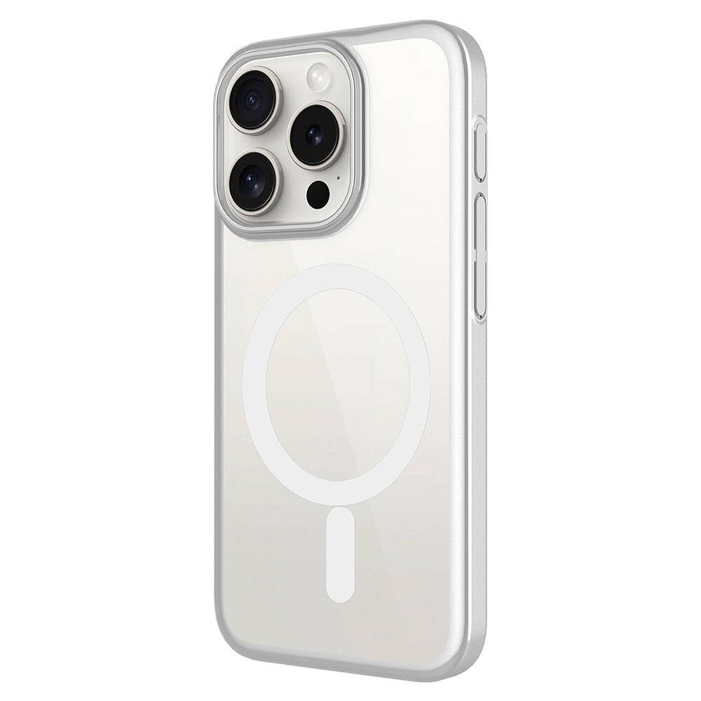 Apple iPhone 15 Pro Kılıf Wireless Şarj Özellikli Sert PC Zore Mat Riksos Magsafe Kapak Lacivert