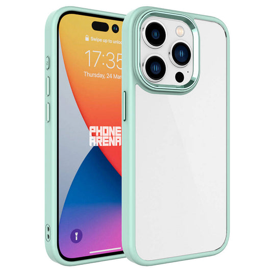 Apple iPhone 15 Pro Kılıf Zore Krom Kapak Yeşil