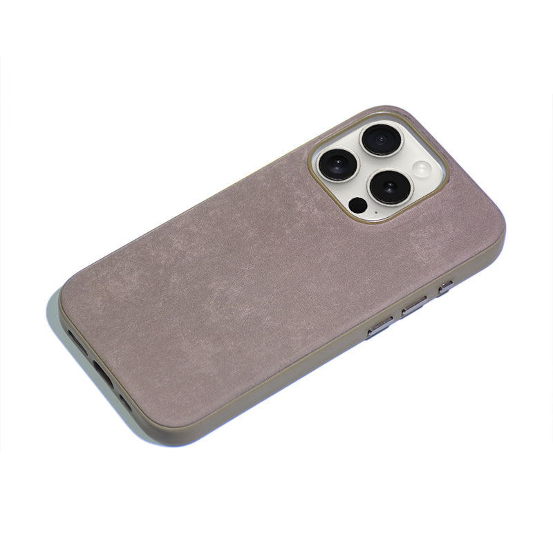 Apple iPhone 15 Pro Kılıf Zore Mikro Fiber Mimoza Kapak Kahverengi