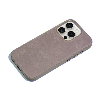 Apple iPhone 15 Pro Kılıf Zore Mikro Fiber Mimoza Kapak Kahverengi