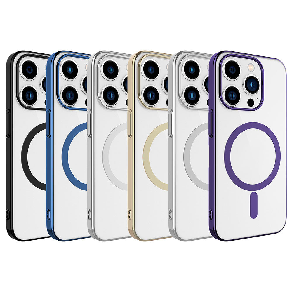 Apple iPhone 15 Pro Kılıf Zore Wireless Şarj Özellikli Pixel Magsafe Kapak Siyah
