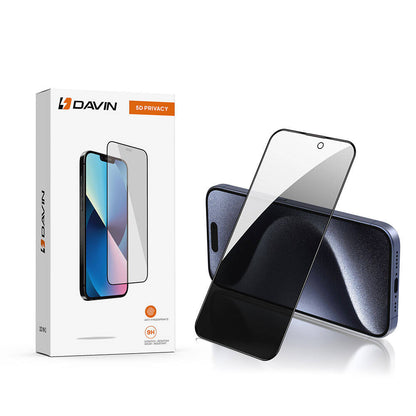 Apple iPhone 15 Pro Max Davin 5D Privacy Cam Ekran Koruyucu Siyah