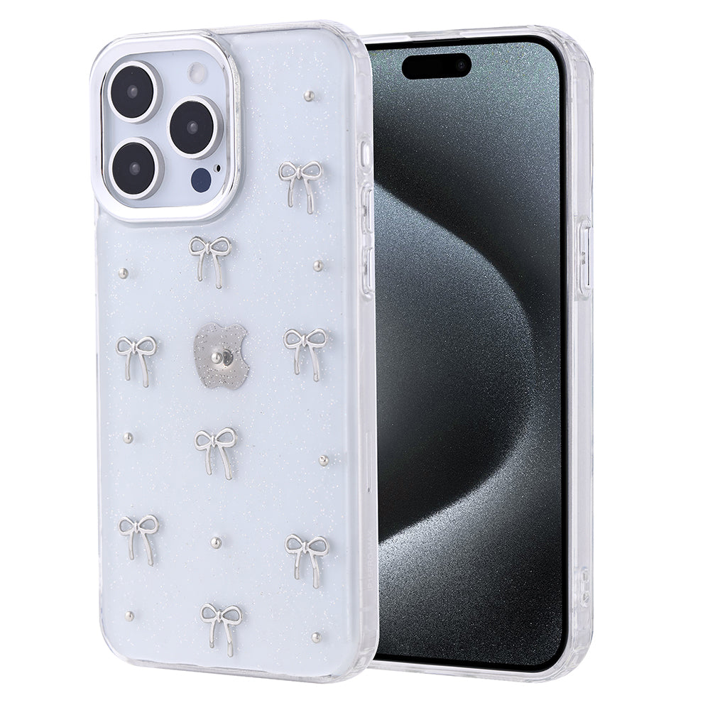 Apple iPhone 15 Pro Max Kılıf Airbag Tasarımlı Simli Şeffaf Zore Kutup Kapak Fiyonk