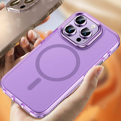 Apple iPhone 15 Pro Max Kılıf Airbagli Magsafe Wireless Şarj Özellikli Lens Koruyuculu Zore Klaptika Kapak Mavi