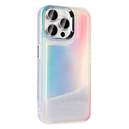 Apple iPhone 15 Pro Max Kılıf Airbagli Renkli Arka Yüzey Boncuk Tasarımlı Zore Kumul Kapak Mor