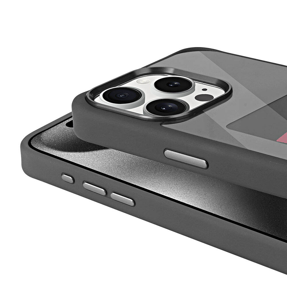 Apple iPhone 15 Pro Max Kılıf Ekranı Yansıtan Zore Akıllı NFC Kapak Gri