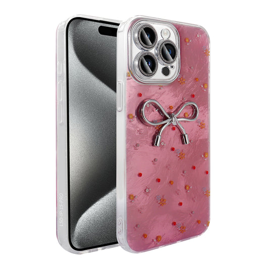 Apple iPhone 15 Pro Max Kılıf Kamera Korumalı Figürlü Zore Ponti Silikon Kapak Açık Pembe