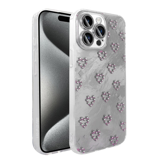 Apple iPhone 15 Pro Max Kılıf Kamera Korumalı Figürlü Zore Ponti Silikon Kapak Beyaz