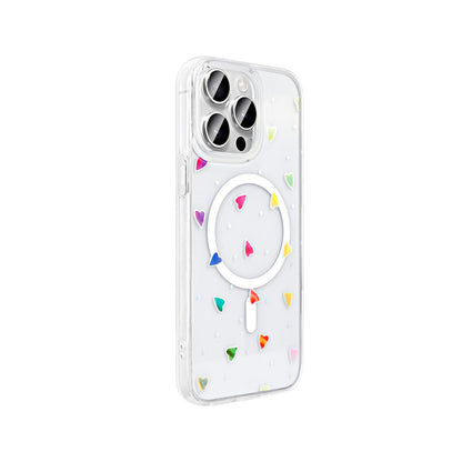 Apple iPhone 15 Pro Max Kılıf M-Safe Şarj Özellikli Şeffaf Zore Folk Sert Kapak Sevimli Köpek