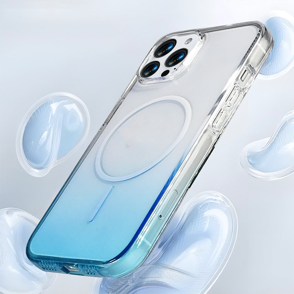 Apple iPhone 15 Pro Max Kılıf M-Safe Şarj Özellikli Zore Septik Silikon Kapak Turkuaz