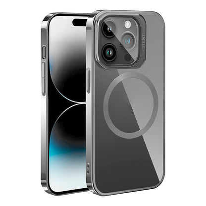 Apple iPhone 15 Pro Max Kılıf Magsafe Şarj Özellikli Standlı Zore Klon Kapak Gri