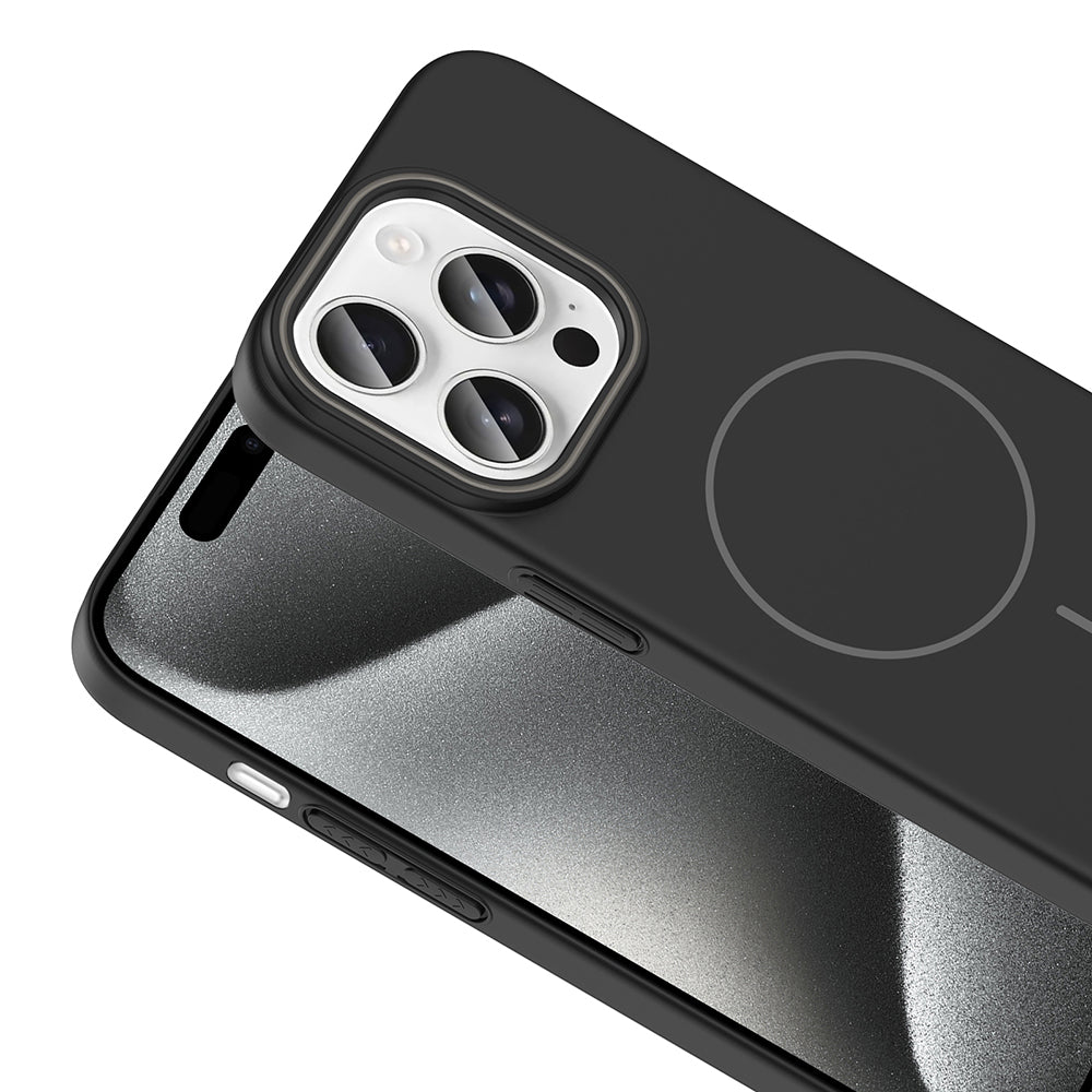 Apple iPhone 15 Pro Max Kılıf Magsafe Şarj Özellikli Zore Ruby Sert Kapak Lacivert