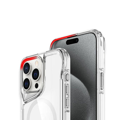 Apple iPhone 15 Pro Max Kılıf Magsafe Şarj Özellikli Zore T-Max Standlı Kapak Renksiz