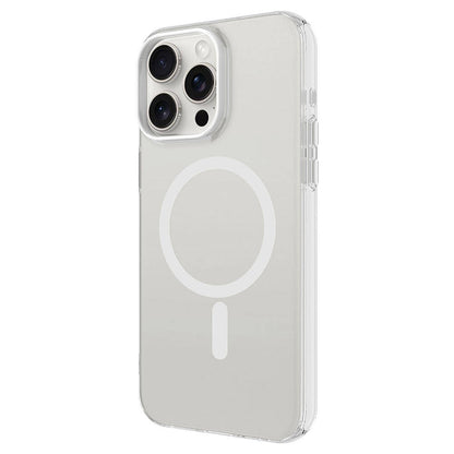 Apple iPhone 15 Pro Max Kılıf Zore Magsafe Şarj Özellikli Buzlu Transparan C-Pro Sert Kapak Koyu Gri