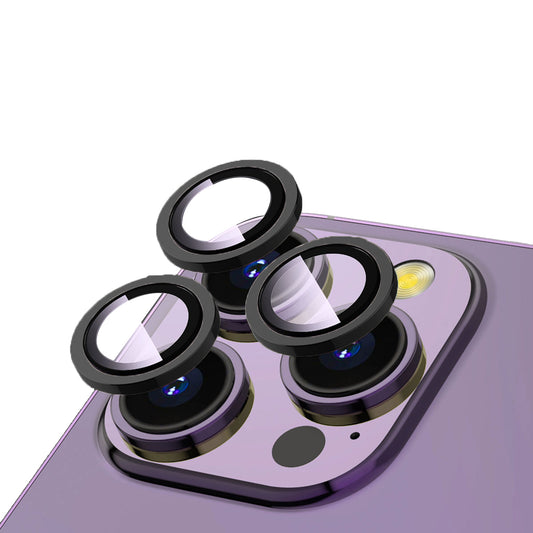 Apple iPhone 15 Pro Max Zore CL-12 Premium Safir Parmak İzi Bırakmayan Anti-Reflective Kamera Lens Koruyucu Siyah