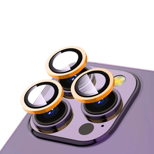 Apple iPhone 15 Pro Max Zore CL-12 Premium Safir Parmak İzi Bırakmayan Anti-Reflective Kamera Lens Koruyucu Turuncu
