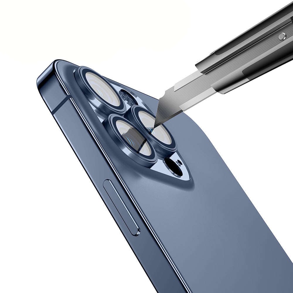Apple iPhone 15 Pro Max Zore Mikro Kamera Lens Koruyucu Gümüş