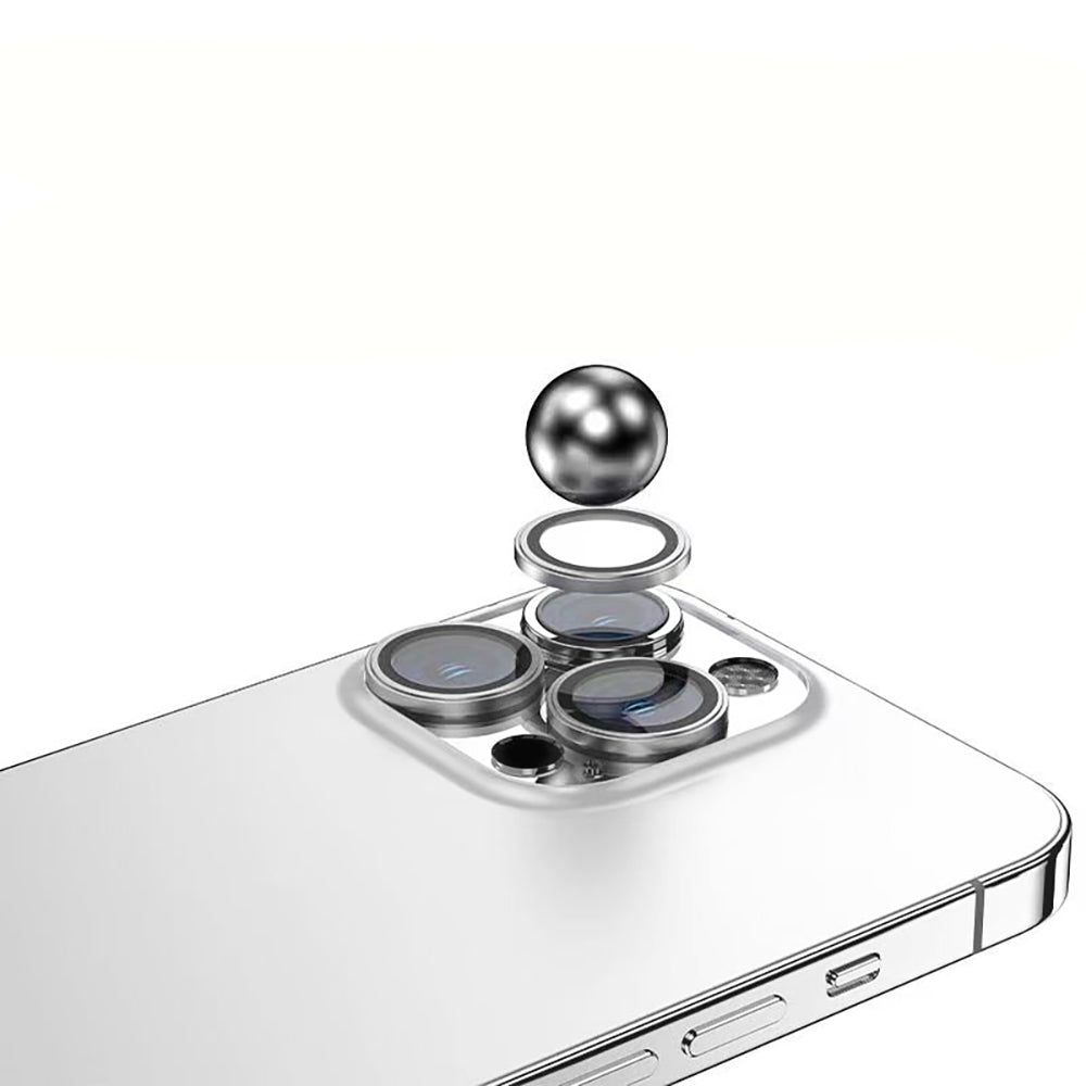 Apple iPhone 15 Pro Max Zore Mikro Kamera Lens Koruyucu Gümüş