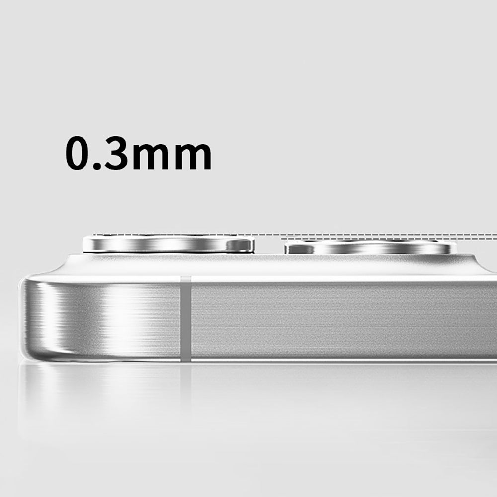 Apple iPhone 15 Pro Max Zore Mikro Kamera Lens Koruyucu Gümüş