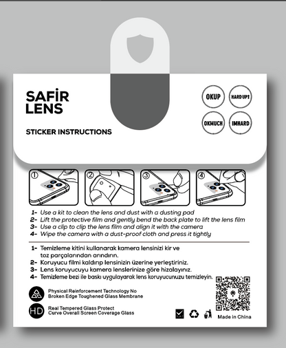 Apple iPhone 15 Pro Zore CL-11 Safir Parmak İzi Bırakmayan Anti-Reflective Kamera Lens Koruyucu Koyu Gri