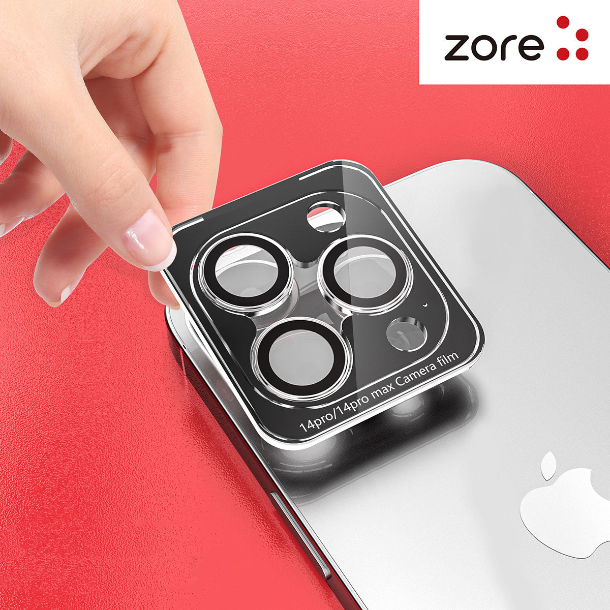 Apple iPhone 15 Pro Zore CL-12 Premium Safir Parmak İzi Bırakmayan Anti-Reflective Kamera Lens Koruyucu Turuncu