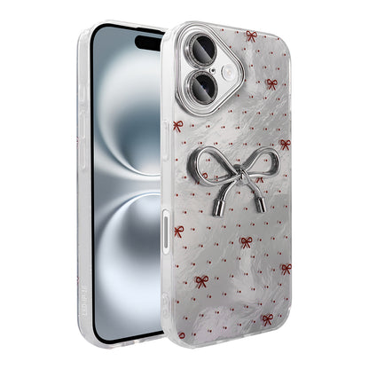Apple iPhone 16 Kılıf Kamera Korumalı Figürlü Zore Ponti Silikon Kapak Açık Pembe