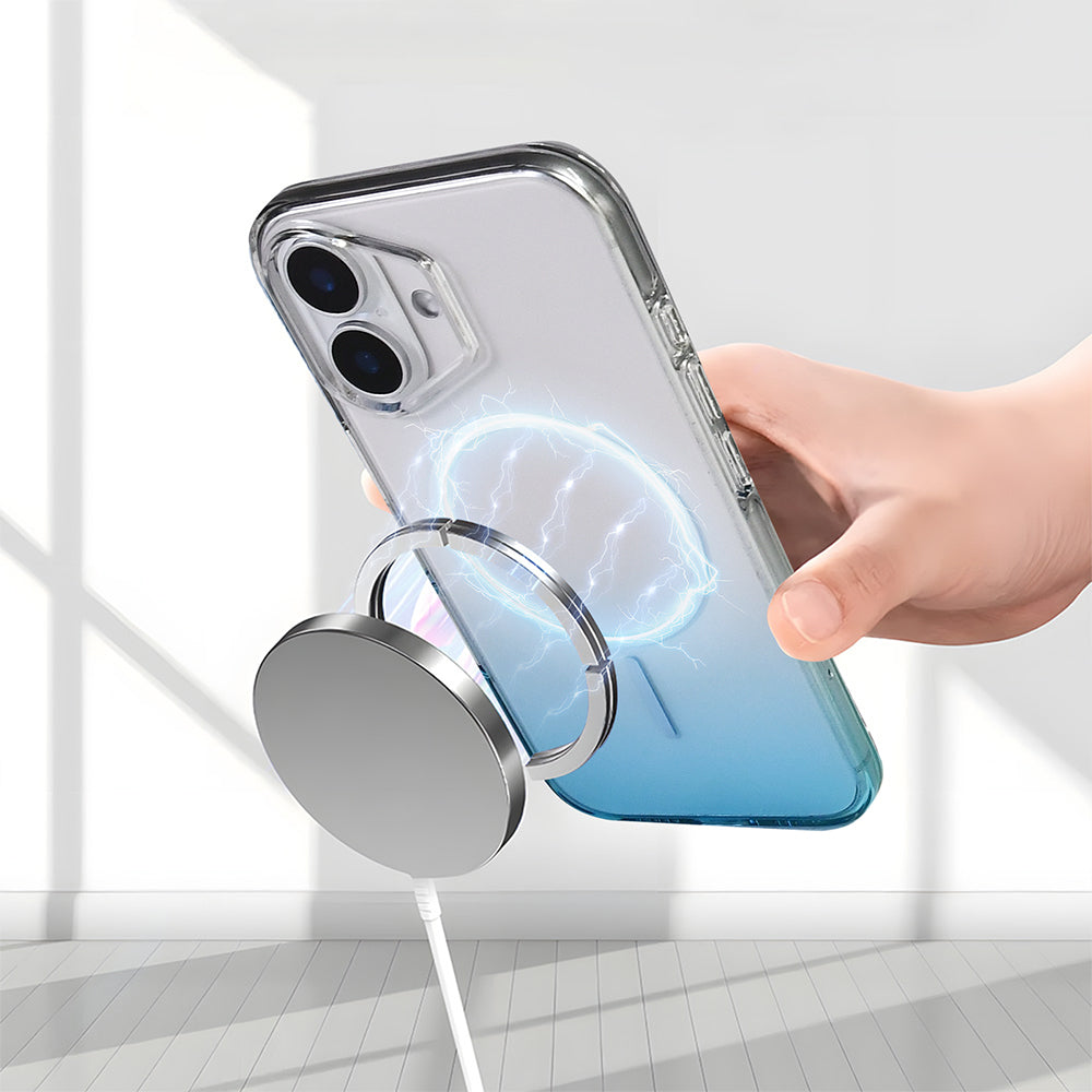 Apple iPhone 16 Kılıf M-Safe Şarj Özellikli Zore Septik Silikon Kapak Pembe