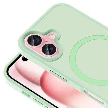 Apple iPhone 16 Kılıf Magsafe Şarj Özellikli Mat Arka Yüzey Zore Sio Kapak Rose Gold